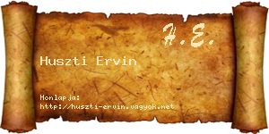 Huszti Ervin névjegykártya
