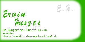 ervin huszti business card